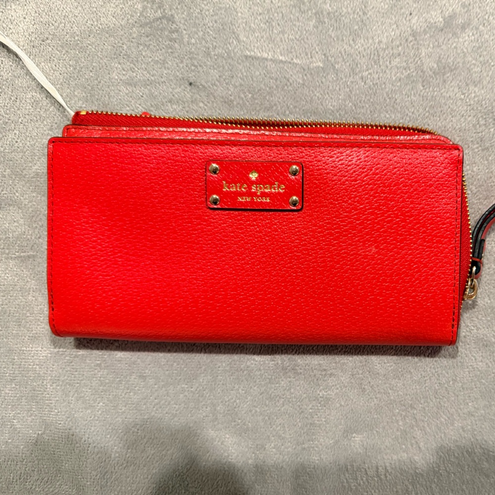 Kate Spade Layton Wellesley Black Leather Large Wallet Wristlet